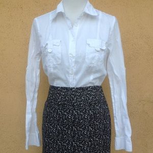 ❤️3/$20 Caslon white long sleeve cotton button down shirt